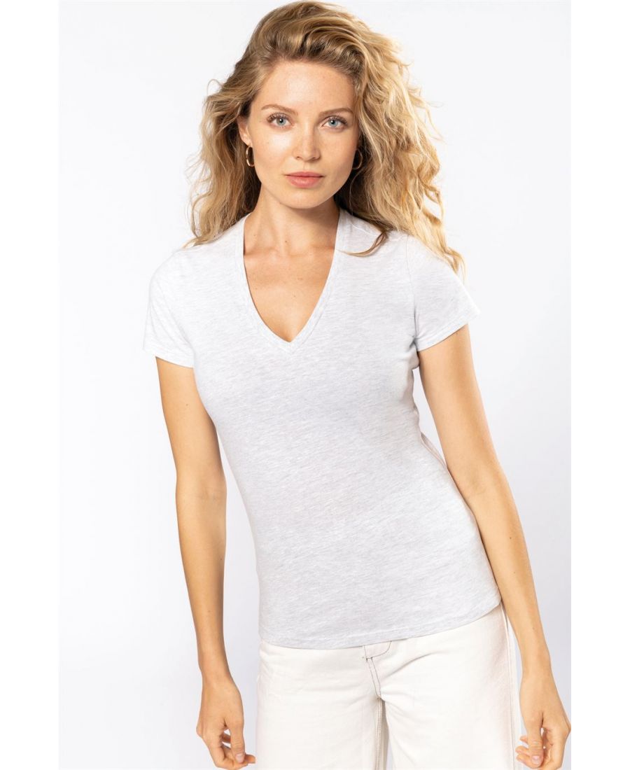 T-shirt Bio personnalisé150 col V femme