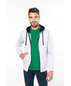 Sweat-shirt zippé capuche contrastée personnalisé